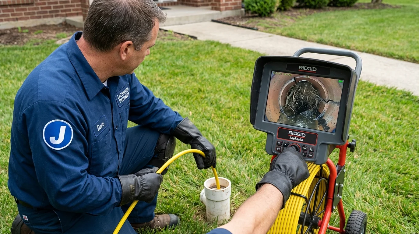 Sewer camera inspection being performed by Johns Plumbing LLC in Snow Hill